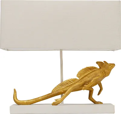 Lampa stołowa IGUANA - złoty/biały
