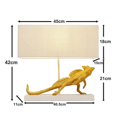 Lampa stołowa IGUANA - złoty/biały