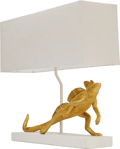 Lampa stołowa IGUANA - złoty/biały