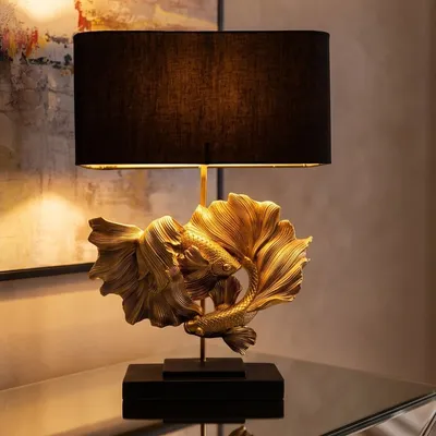Lampa stołowa BETTA FISH - brązowy/złoty