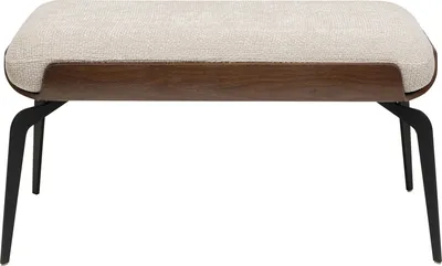 Ławka tapicerowana MARC 95 cm - beżowy/czarny