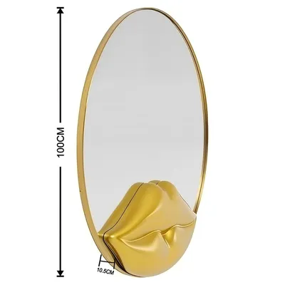 Lustro ścienne okrągłe LIPS 100 cm - złoty