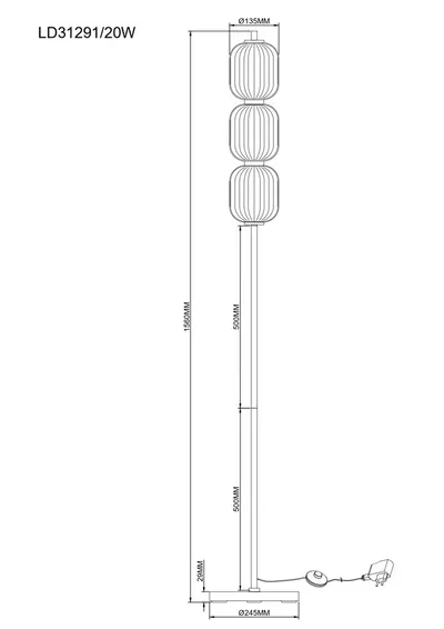 Lampa podłogowa LD31291/20W - złoty