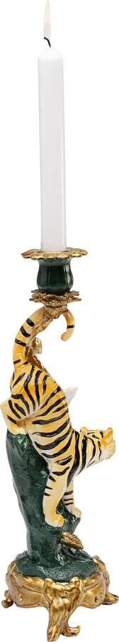 Świecznik ELEGANT TIGER - złoty/zielony