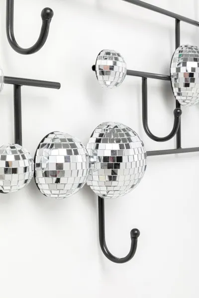 Wieszak ścienny DISCO BALLS - czarny/srebrny