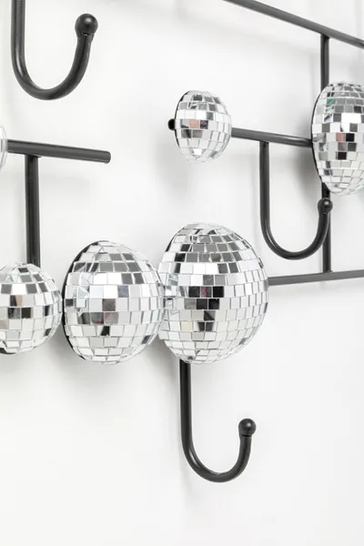 Wieszak ścienny DISCO BALLS - czarny/srebrny