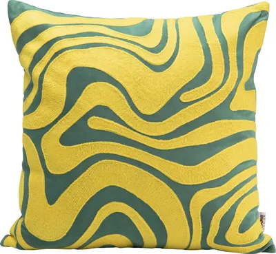 Poduszka dekoracyjna ELECTRIC FEELING 45x45 - żółty/zielony
