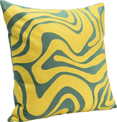 Poduszka dekoracyjna ELECTRIC FEELING 45x45 - żółty/zielony