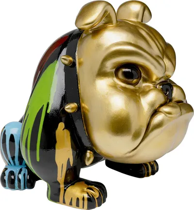 Figurka dekoracyjna MAD DOG 68 cm - złoty/kolorowy