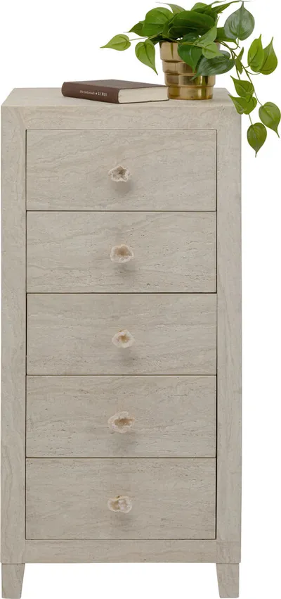 Komoda TRAVERTINO 5 szuflad - beżowy