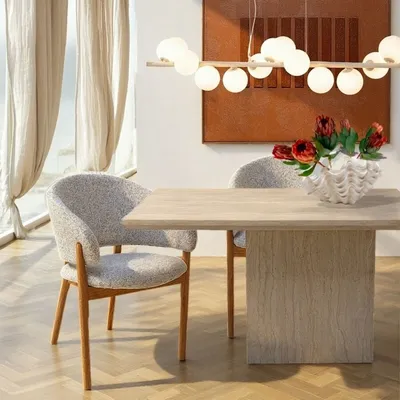 Stół TRAVERTINO 160x90 - beżowy