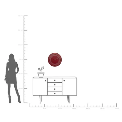 Zegar ścienny okrągły LEONARDO 48.5 cm - czerwony