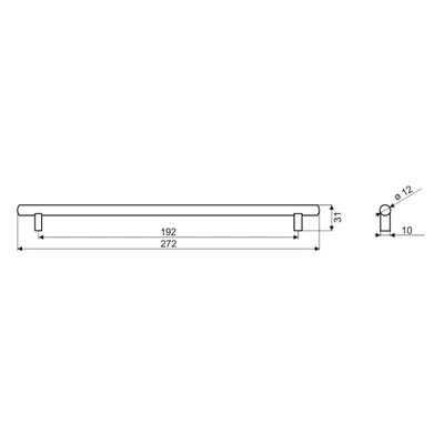 Reling RE10 - onyx szary mat / rozstaw 192 mm GAMET