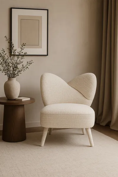 Fotel LEITH boucle - kremowy
