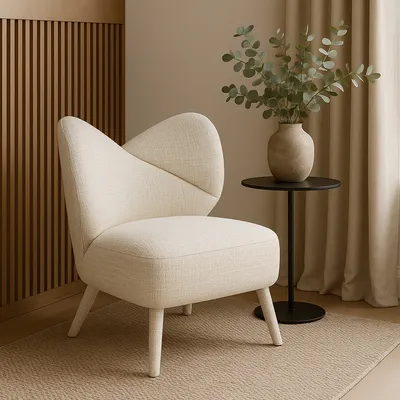 Fotel LEITH boucle - kremowy