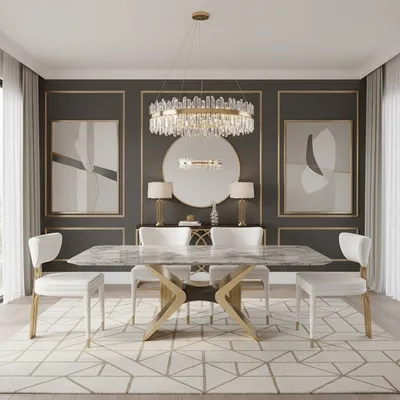Krzesło tapicerowane MODIG M3-1 - biały/złoty