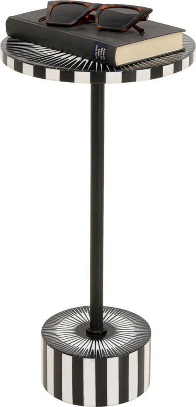 Stolik pomocniczy okrągły IRIS 25 cm - czarno-biały
