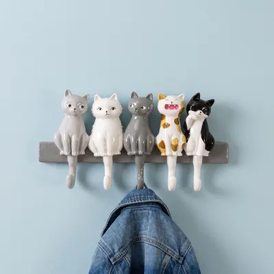 Wieszak ścienny SINGING CATS - szary