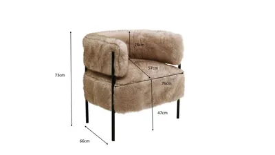Fotel futrzany LILJA SOFT - beżowobrązowy