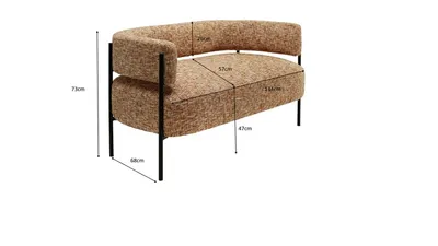 Sofa 2-osobowa LILJA MELANGE - brązowy/wielokolorowy