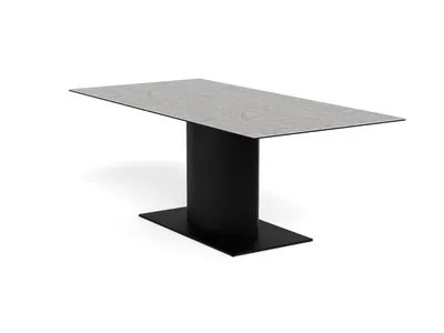 Stół z ceramicznym blatem MARBELLA 200x100 - szary/czarny