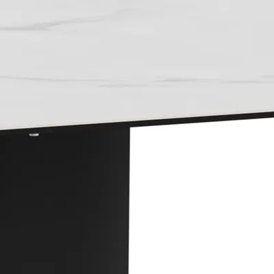 Stół z ceramicznym blatem MARBELLA 200x100 - biały/czarny