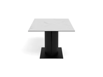 Stół z ceramicznym blatem MARBELLA 200x100 - biały/czarny