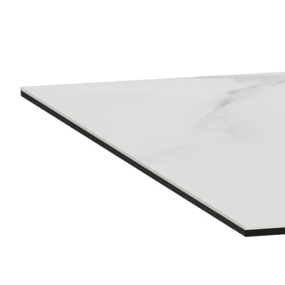 Stół z ceramicznym blatem MARBELLA 200x100 - biały/czarny