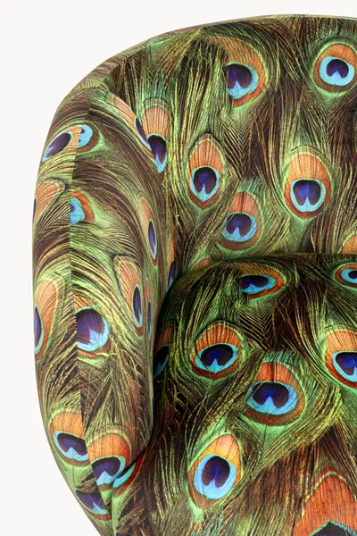 Fotel obrotowy PEONY PEACOCK - zielony/złoty