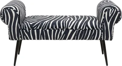 Ławka tapicerowana WING ZEBRA - czarny