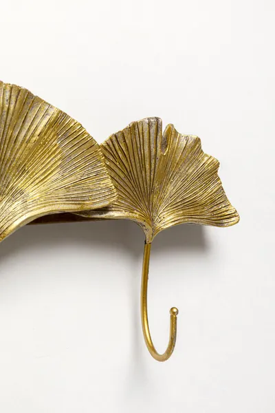 Wieszak ścienny GINKGO LEAF - złoty