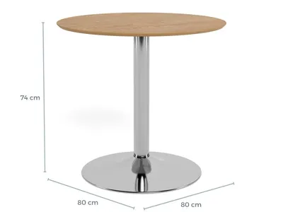 Stół okrągły IBIZA 70 cm - dąb/chrom