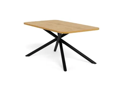 Levanto dining table Top melam. matt wild oak  Base steel matt black 160x90x75 cm