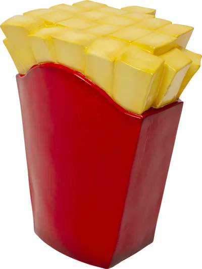 Stołek FRENCH FRIES - żółty/czerwony