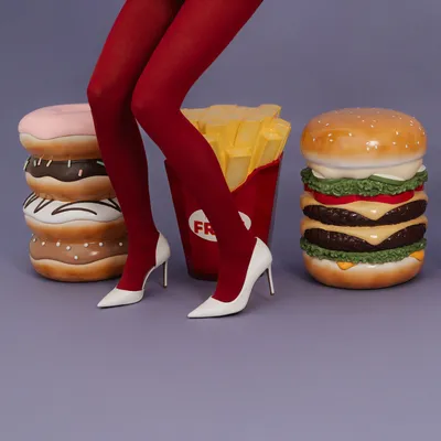 Stołek BURGER - wielokolorowy