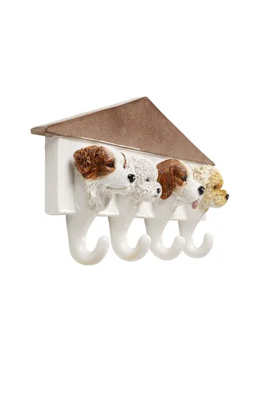 Wieszak ścienny DOGS OUT 37 cm - biały/brązowy