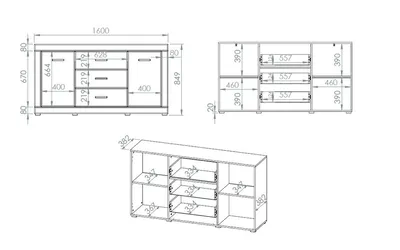 Komoda 2-drzwiowa z szufladami DORA 04 - dąb evoke