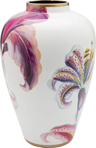 Wazon LILLIES 37 cm - biały/różowy