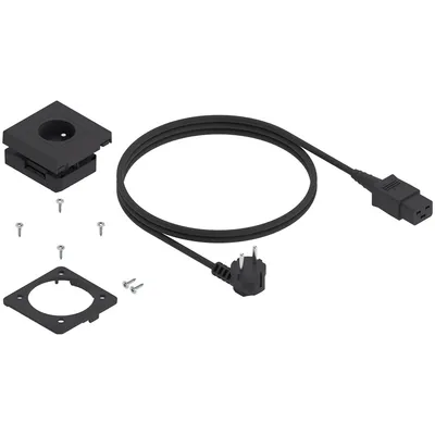 AMPEROS AC Gniazdko, Grubość dna: 12–32 mm, Typ gniazda: E+czarny mat*P/U: 1
