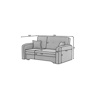 Sofa rozkładana 3-osobowa LAINE - tkanina Poco 40