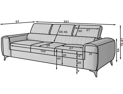 Sofa rozkładana 3-osobowa LAURENCE - tkanina Nube 20