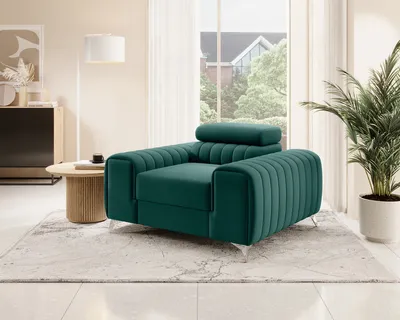 Fotel welurowy LAURENCE - tkanina Nube 35