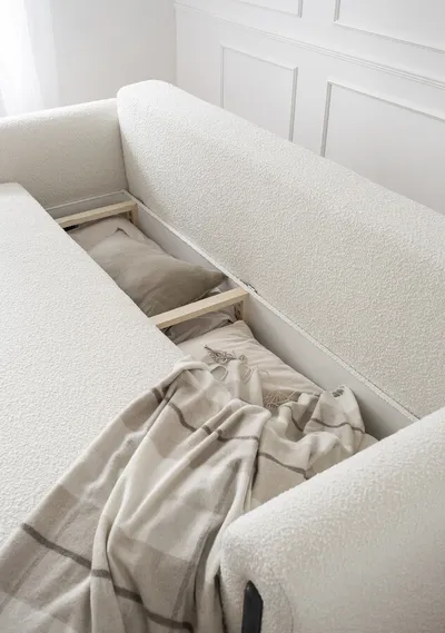 Sofa rozkładana ARCADOVA czarne nogi - tkanina Jaffray 01
