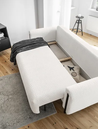 Sofa rozkładana ARCADOVA czarne nogi - tkanina Royal 01
