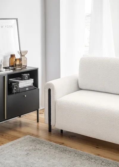 Sofa rozkładana ARCADOVA czarne nogi - tkanina Royal 01
