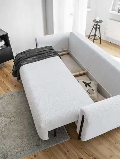 Sofa rozkładana ARCADOVA czarne nogi - tkanina Royal 03