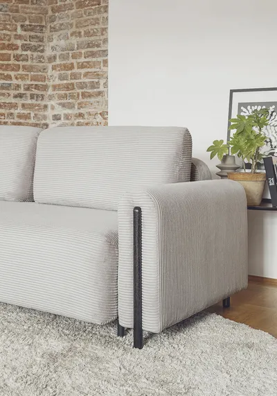 Sofa rozkładana ARCADOVA czarne nogi - tkanina Jarell 03