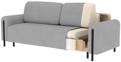 Sofa rozkładana ARCADOVA czarne nogi - tkanina Jarell 18