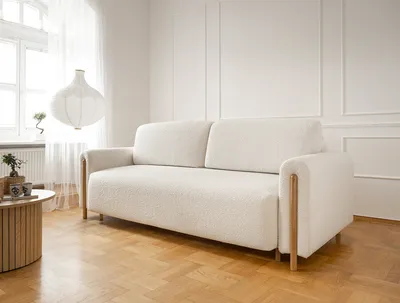 Sofa rozkładana ARCADOVA dębowe nogi - tkanina Jaffray 01