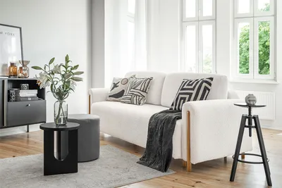 Sofa rozkładana ARCADOVA dębowe nogi - tkanina Royal 01